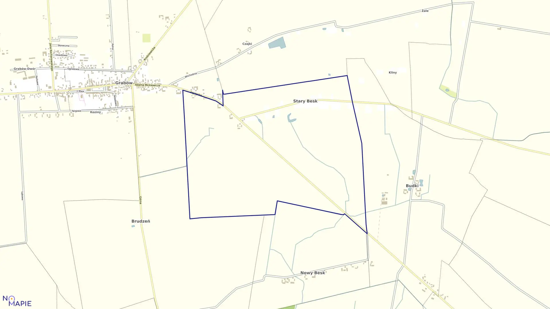 Mapa obrębu BESK STARY gmina Grabów