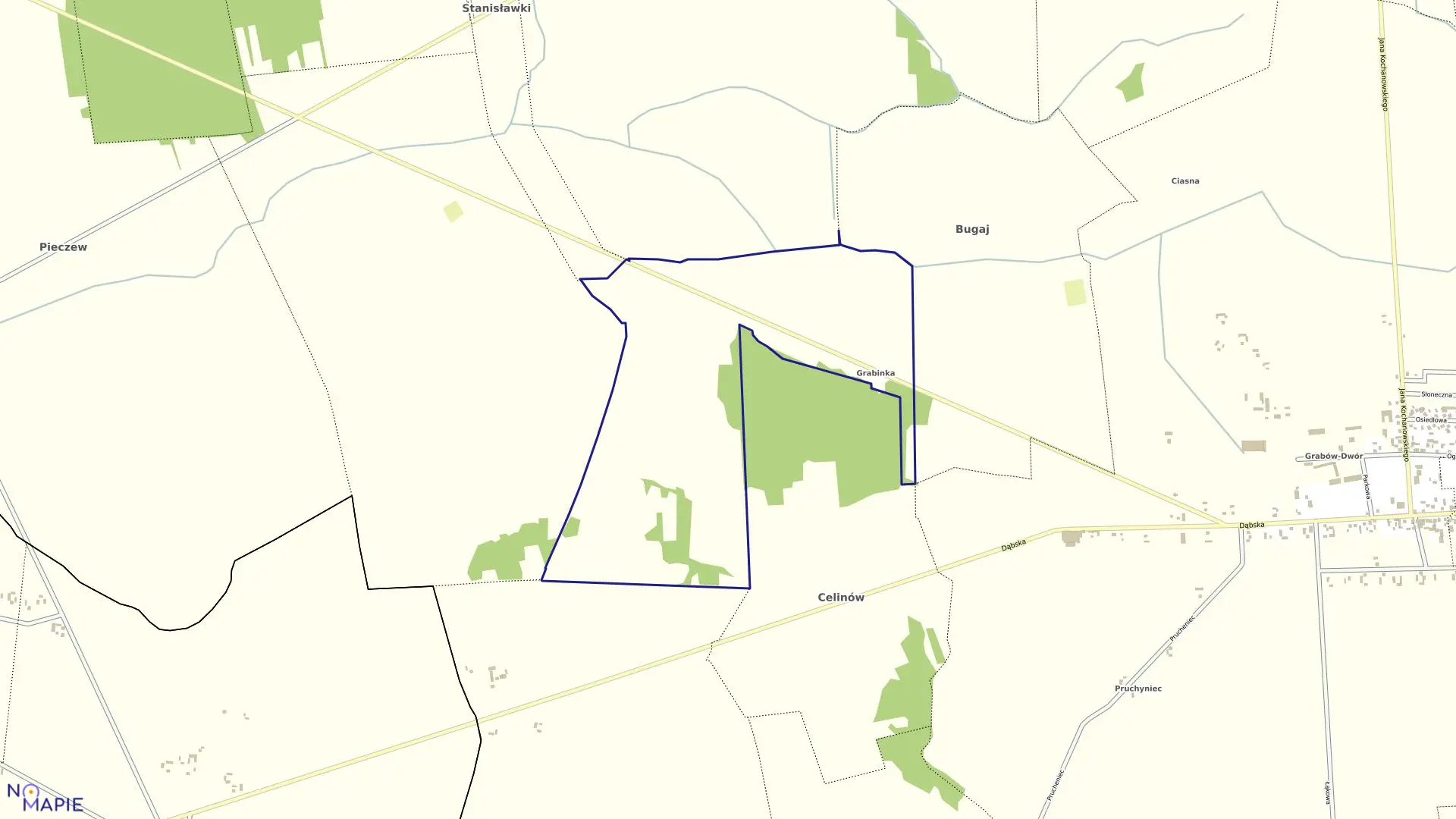 Mapa obrębu BIAŁA GÓRA gmina Grabów